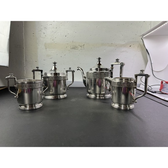 Pre 1930 Reed & Barton Silver Plate Tea Service 2940Art Deco 4 piece